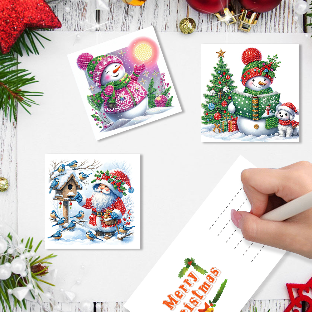 6Pcs DIY Diamond Painting Greeting Card - Merry Christmas