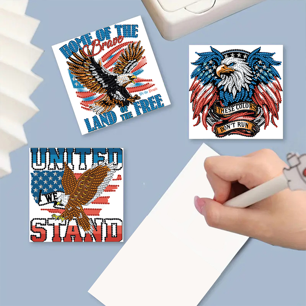 6Pcs DIY Diamond Painting Greeting Card - Independence Day