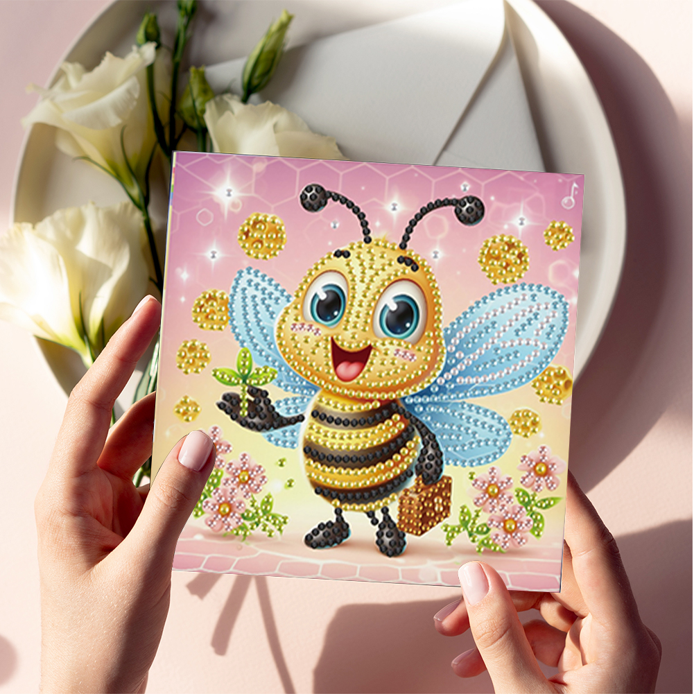 6Pcs DIY Diamond Painting Greeting Card - Bee Family