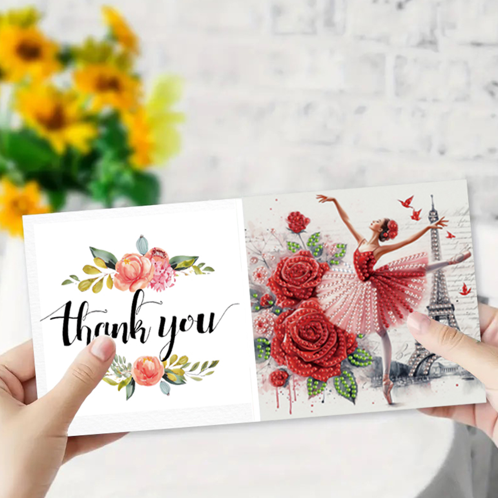 6Pcs DIY Diamond Painting Greeting Card - Ballet