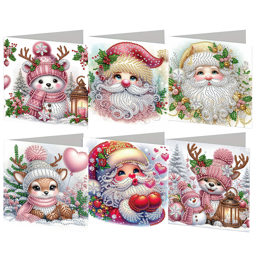 6Pcs DIY Diamond Painting Greeting Card - Christmas