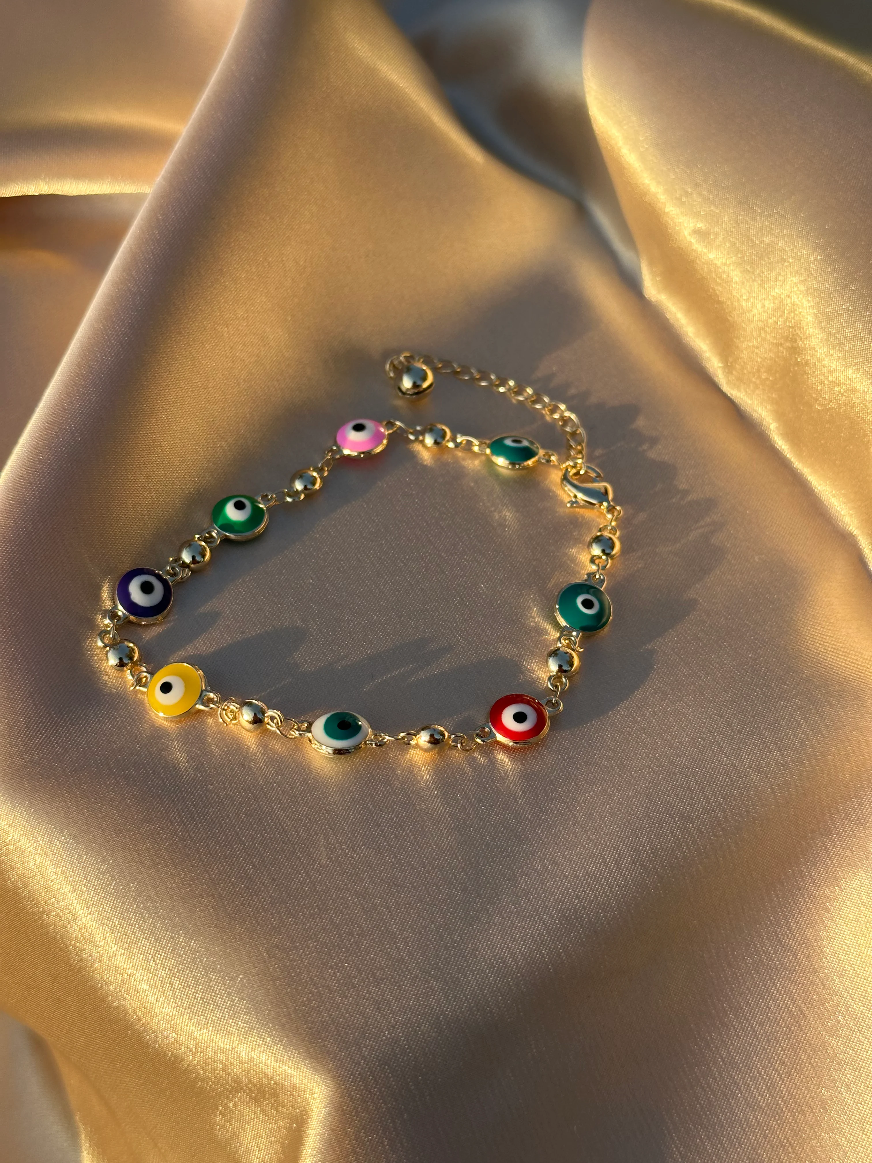 Multi-Color Evil Eye Anklet