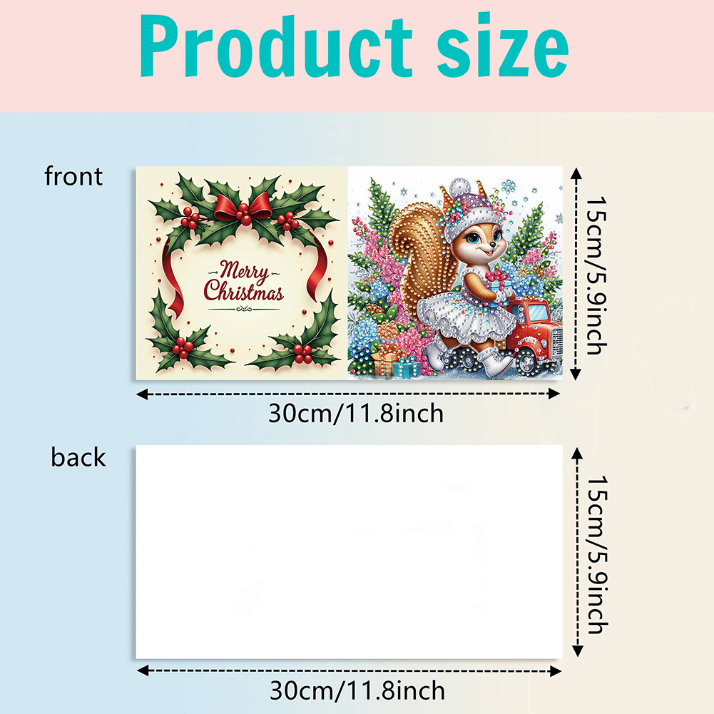 6Pcs DIY Diamond Painting Greeting Card - Squirrel