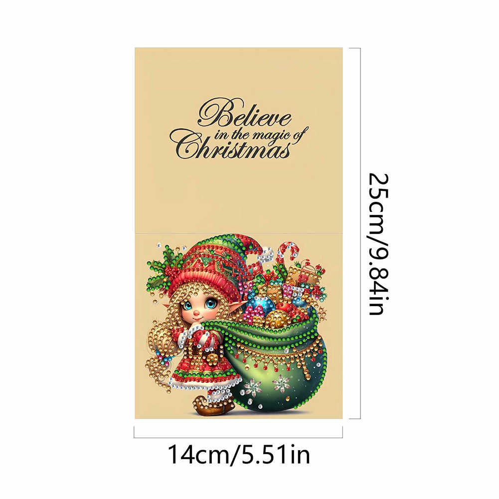 10Pcs DIY Diamond Painting Greeting Card - Christmas