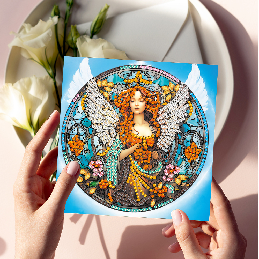 6Pcs DIY Diamond Painting Greeting Card - Angel Faith