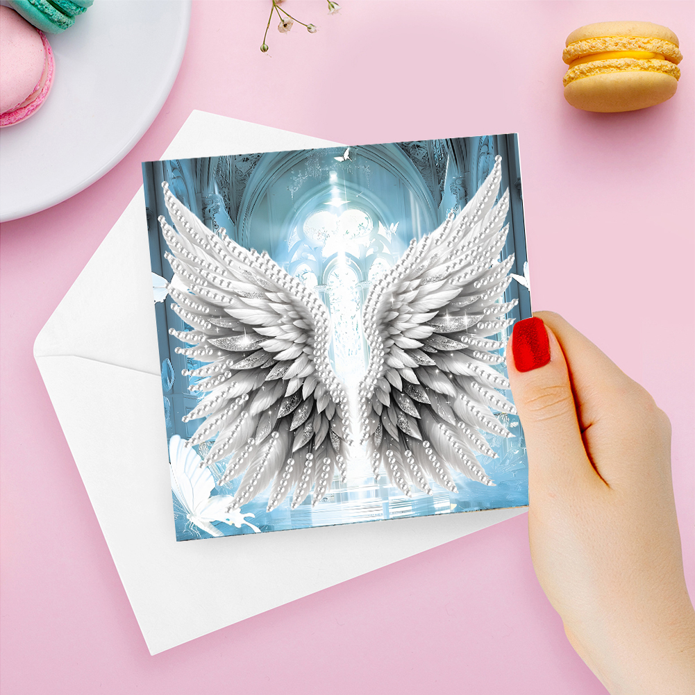 6Pcs DIY Diamond Painting Greeting Card - Angel Wings