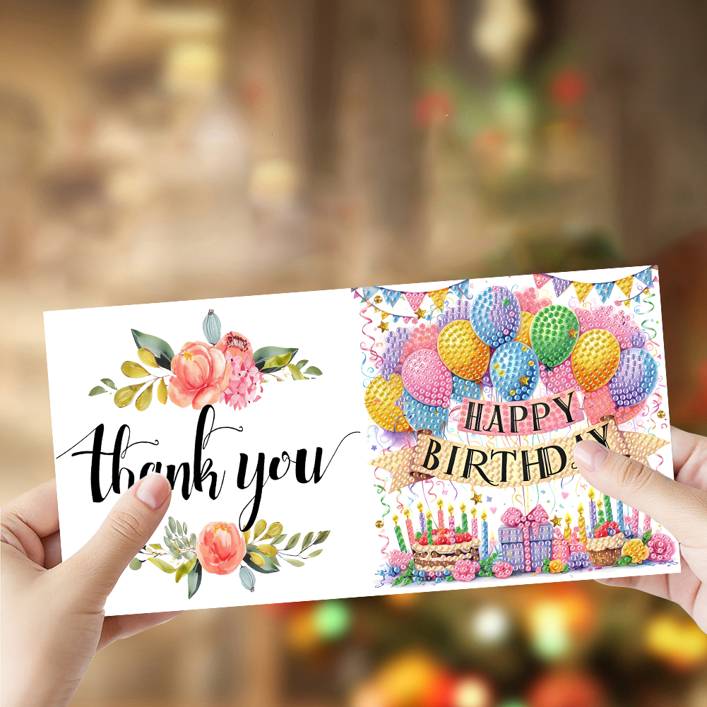 6Pcs DIY Diamond Painting Birthday Greeting Card - Christmas Happy Birthday