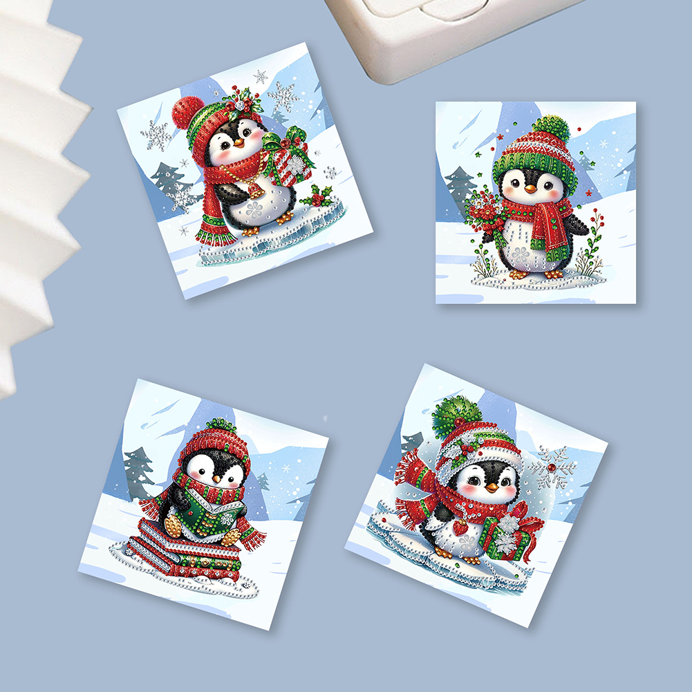 6Pcs DIY Diamond Painting Greeting Card - Penguin