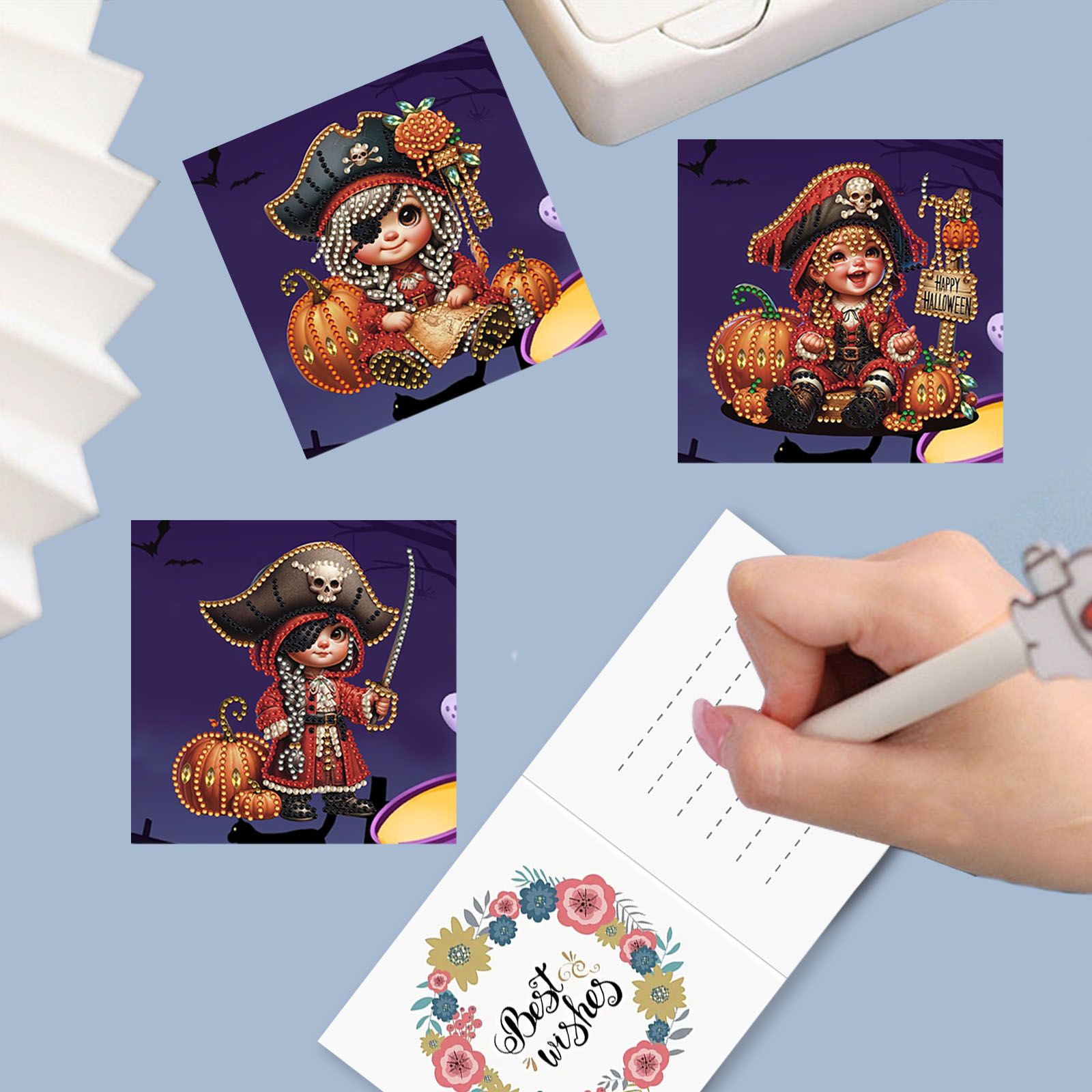 (Limited Stock)6pcs DIY Diamond Painting Greeting Card - Halloween