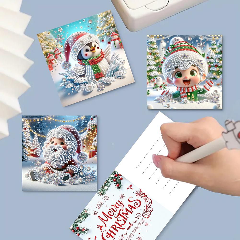 8Pcs DIY Diamond Painting Greeting Card - Christmas