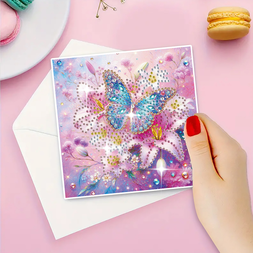 6Pcs DIY Diamond Painting Greeting Card - Butterfly