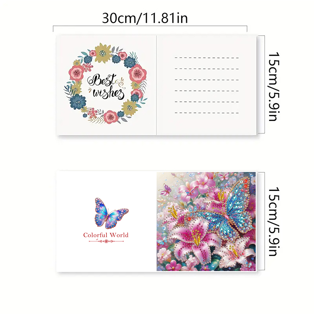 6Pcs DIY Diamond Painting Greeting Card - Butterfly