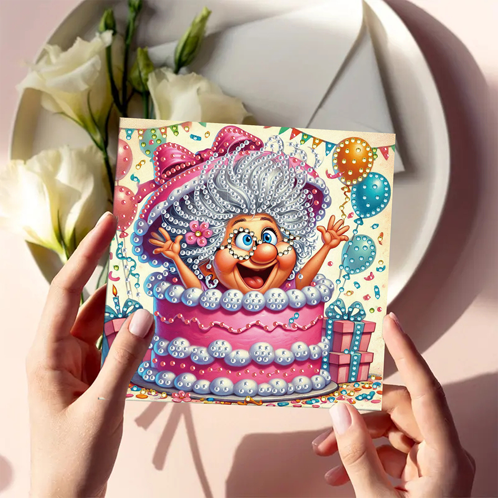 6Pcs DIY Diamond Painting Greeting Card - Birthday Surprise