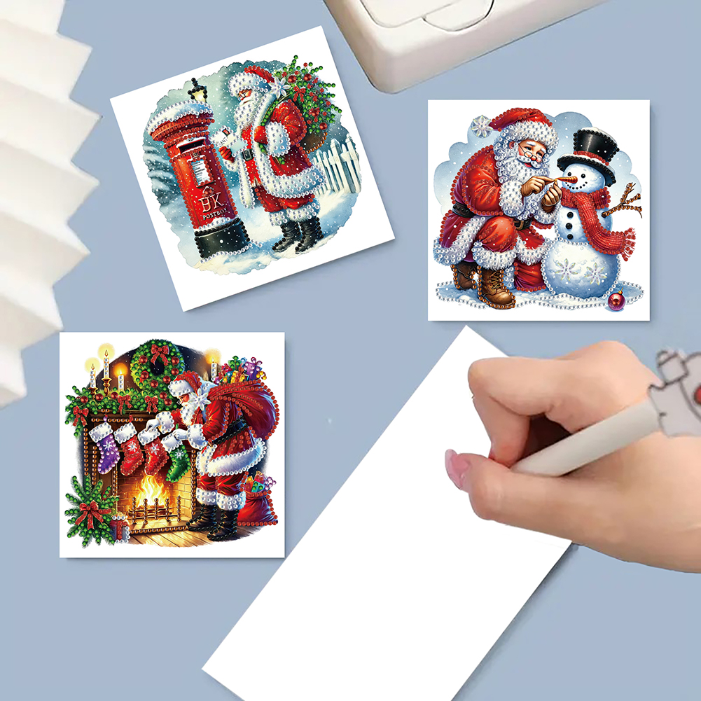 6Pcs DIY Diamond Painting Greeting Card - Santa Claus
