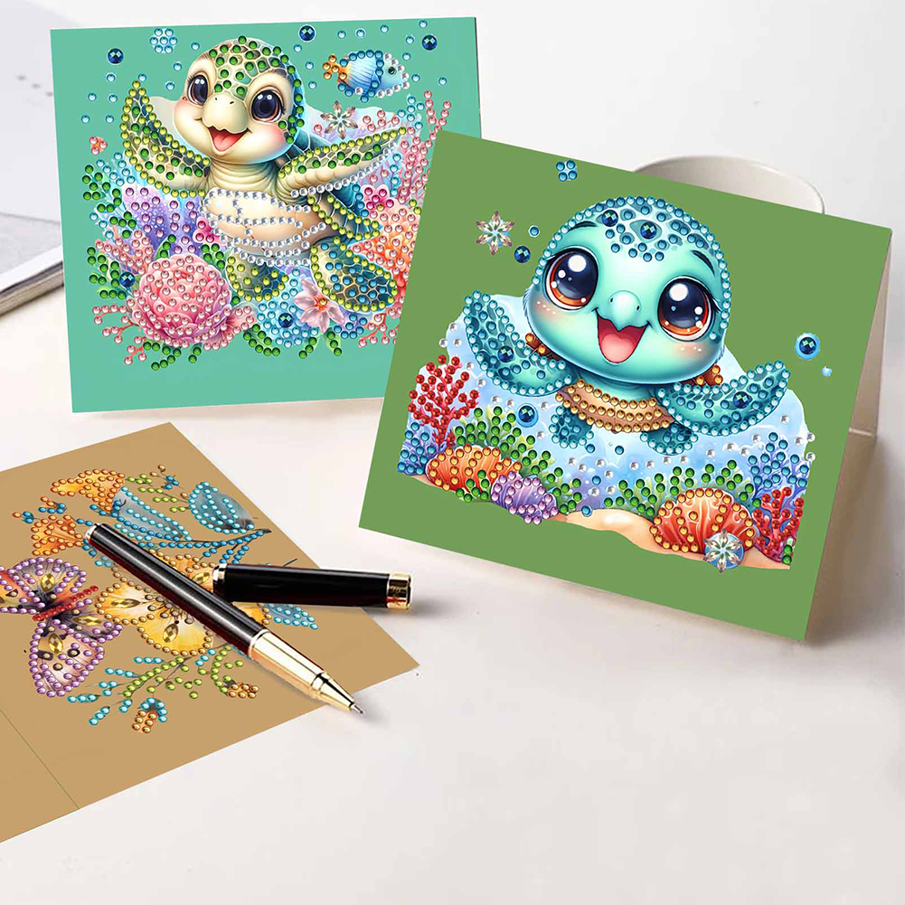 10Pcs DIY Diamond Painting Greeting Card - Animals