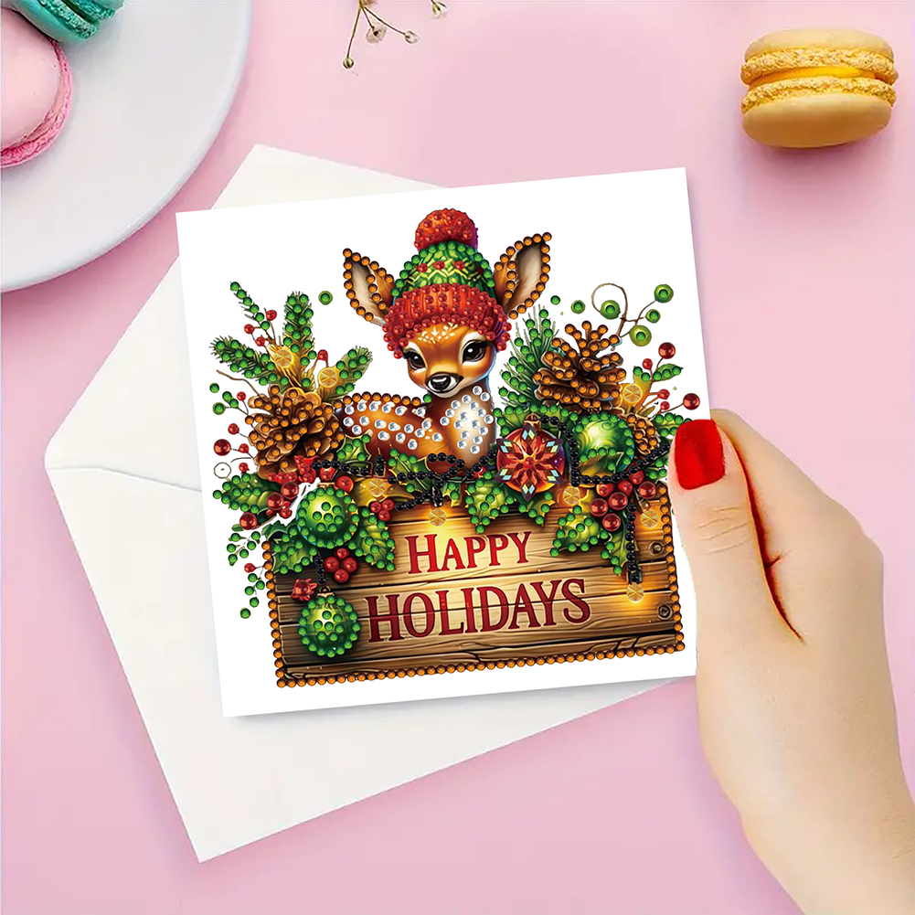 6Pcs DIY Diamond Painting Greeting Card - Merry Christmas