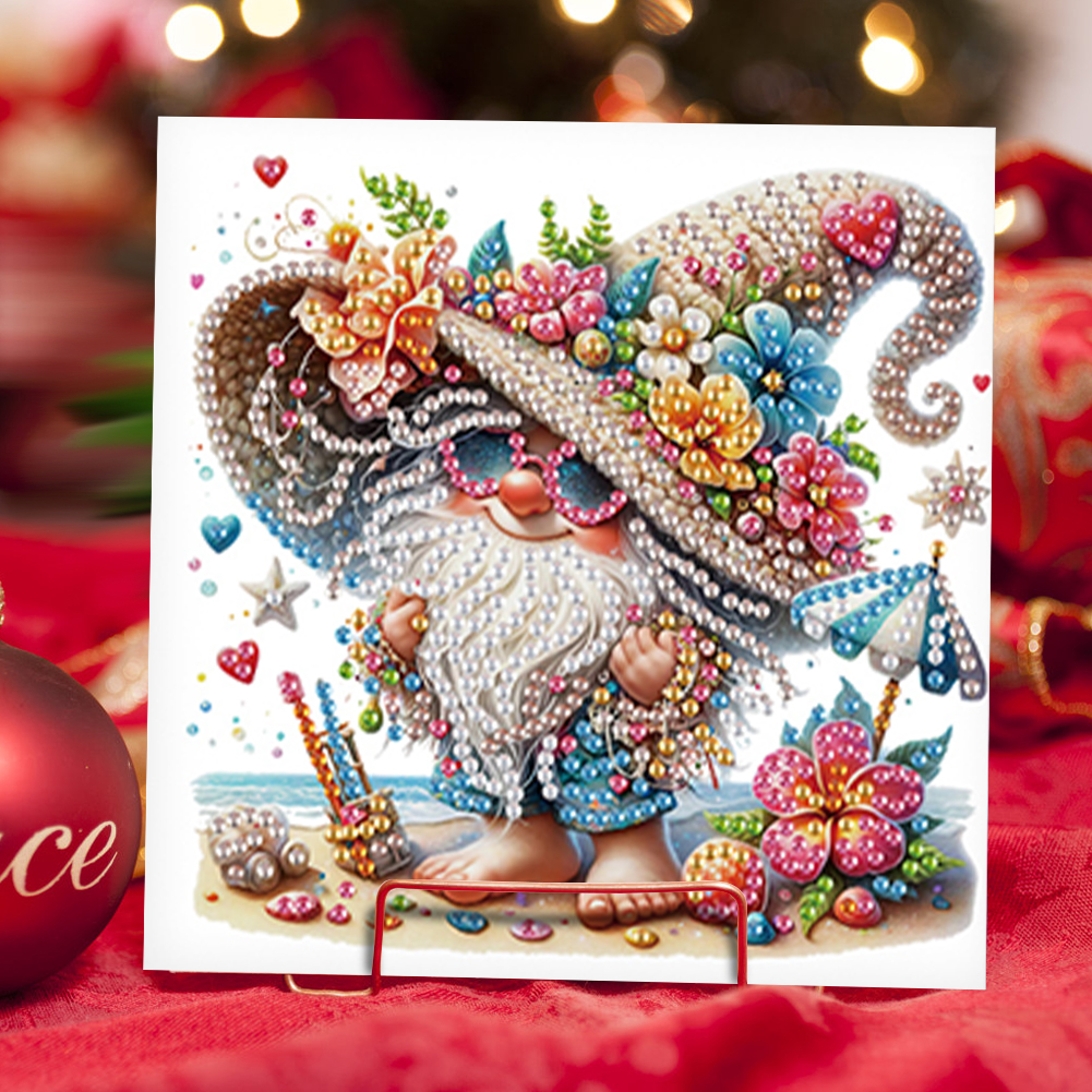 6Pcs DIY Diamond Painting Greeting Card - Gnome