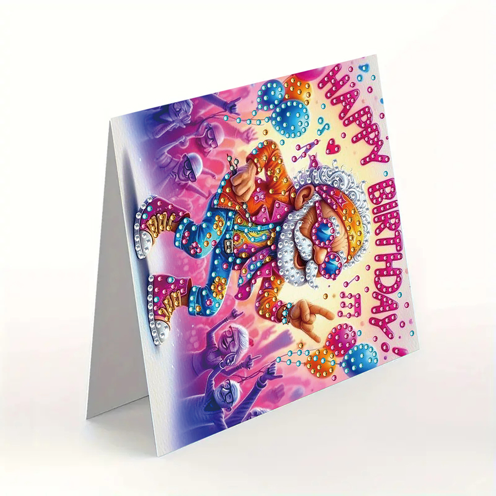 6Pcs DIY Diamond Painting Greeting Card - Birthday Music