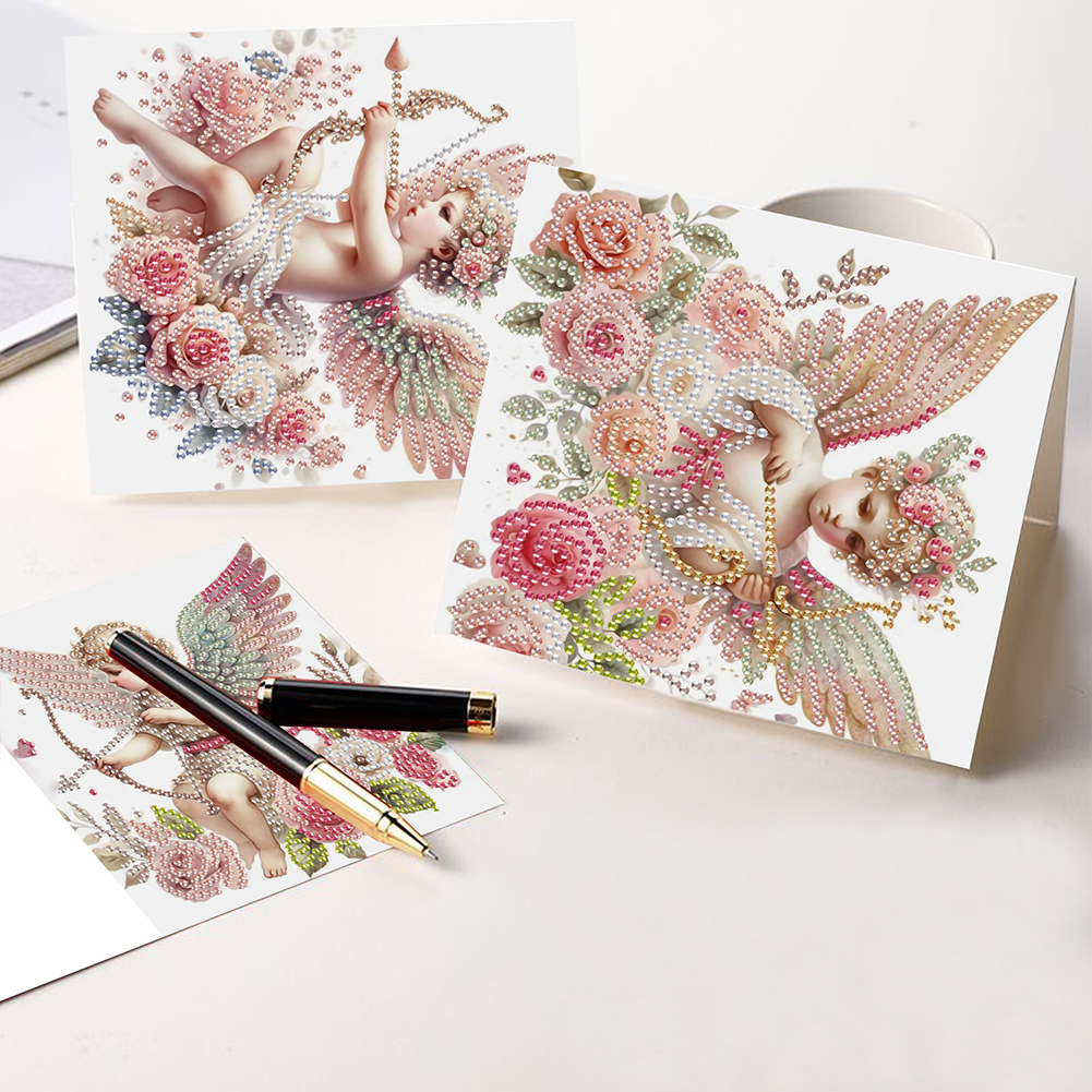 6Pcs DIY Diamond Painting Birthday Greeting Card - Cupid Angel