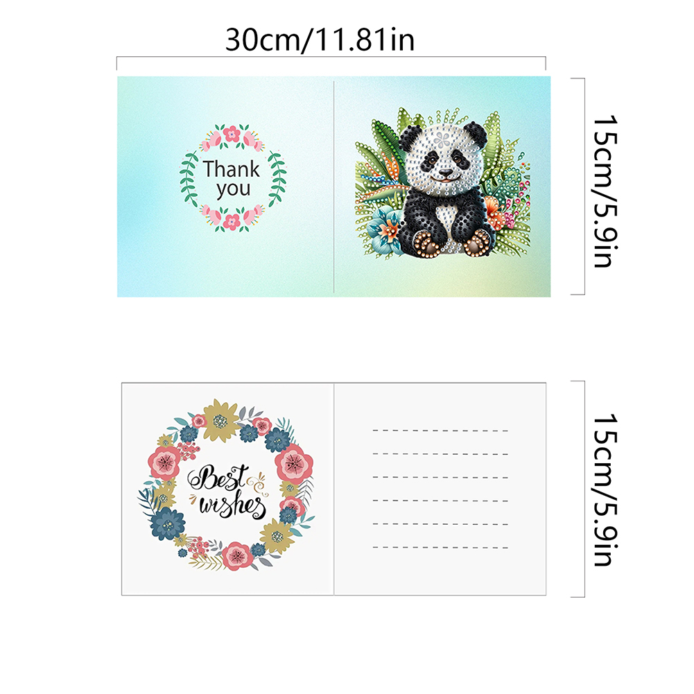6pcs DIY Diamond Painting Greeting Card - Garden Animal