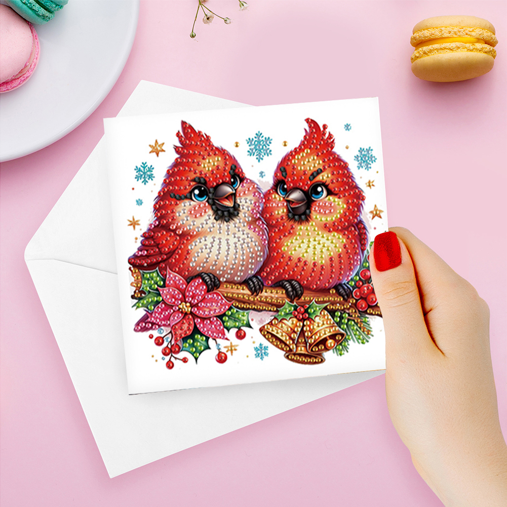 6Pcs DIY Diamond Painting Greeting Card - Cardinal