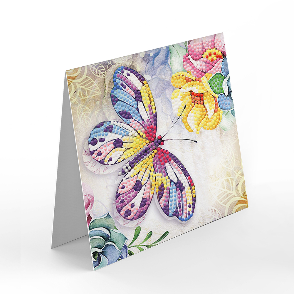 8pcs 5D DIY Special-Shape Diamond Painting Spring Flower Greeting Card