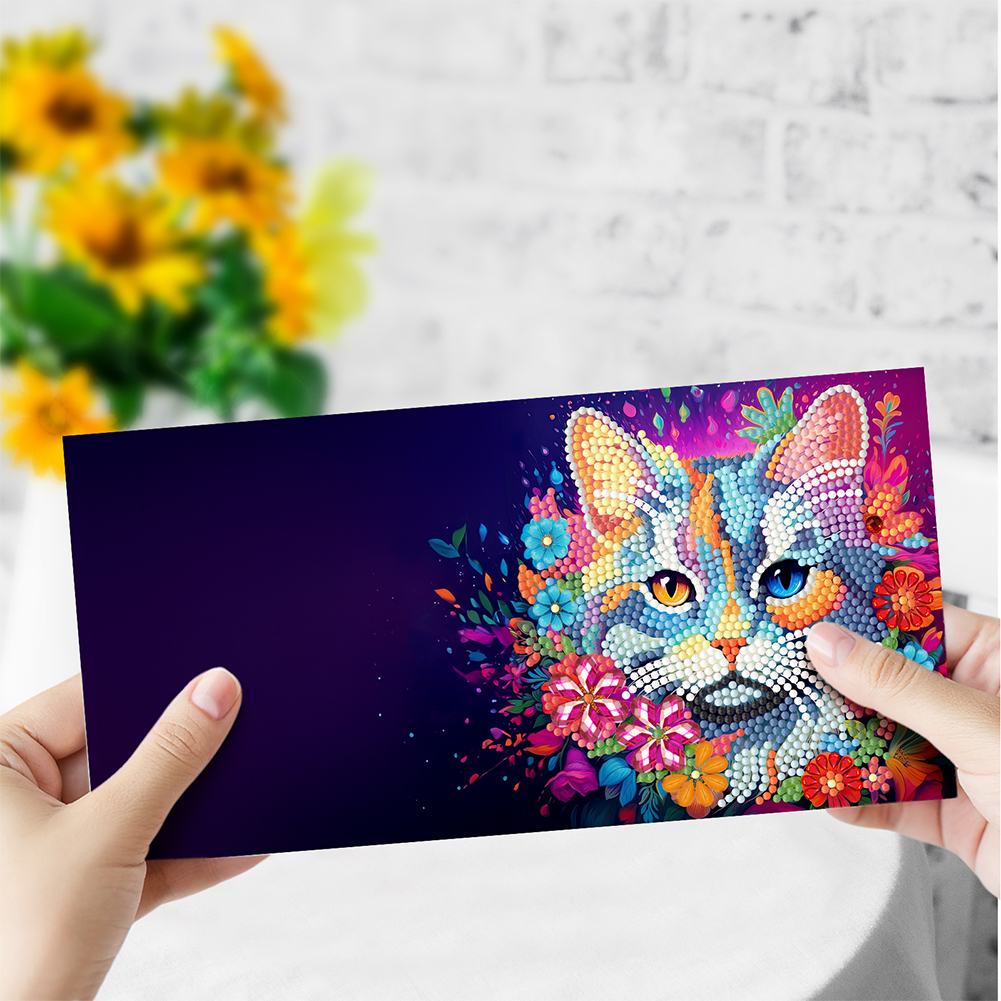 8pcs DIY Diamond Painting Greeting Card - Cats/Dogs