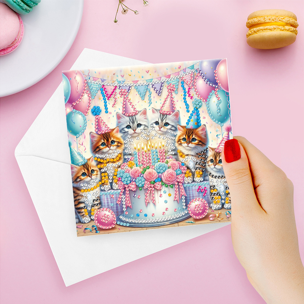 6Pcs DIY Diamond Painting Greeting Card - Birthday