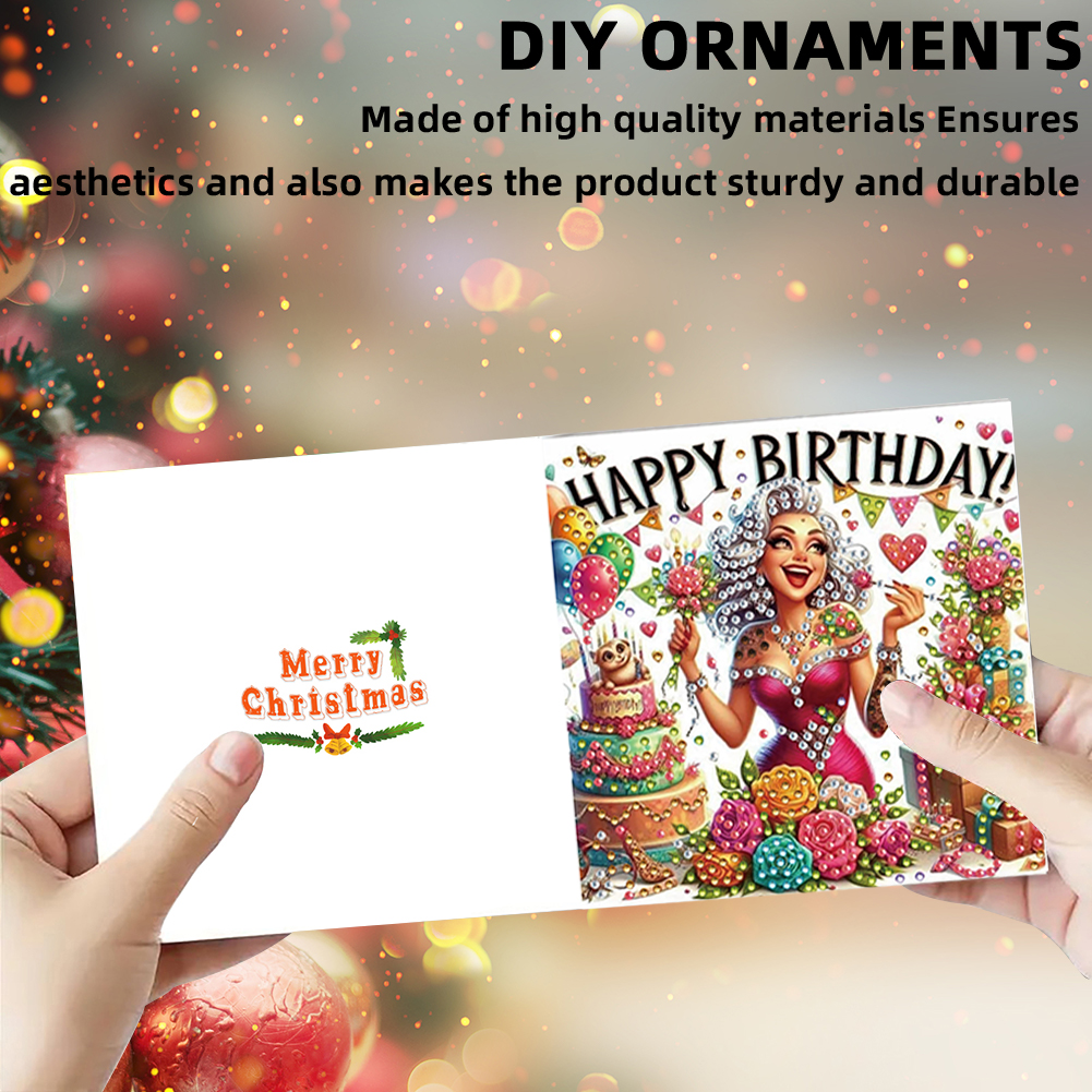6Pcs DIY Diamond Painting Greeting Card - Birthday