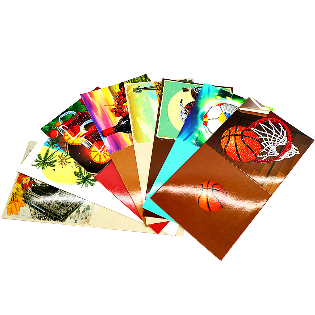 8pcs DIY Diamond Painting Greeting Cards with Envelopes Mosaic Postcards