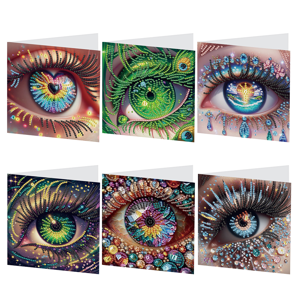 6Pcs DIY Diamond Painting Greeting Card - Eyes