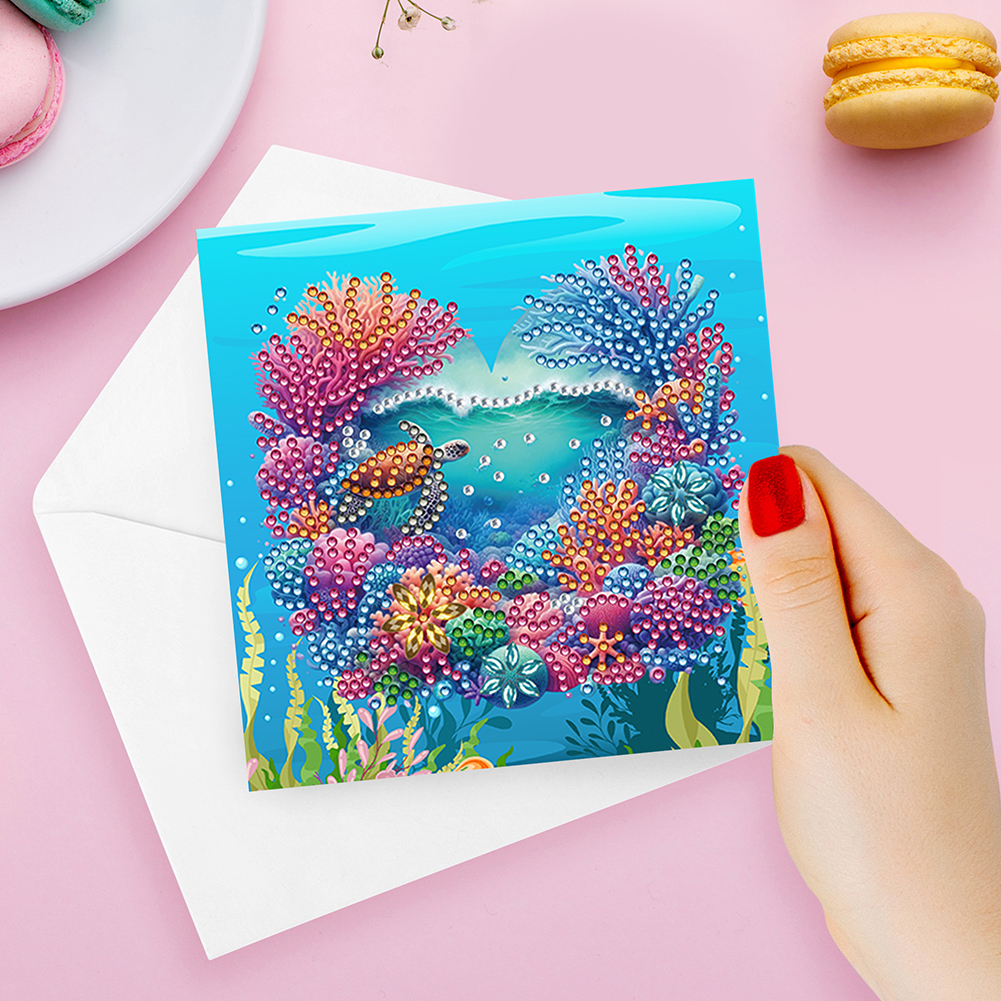 6Pcs DIY Diamond Painting Greeting Card - Turtle