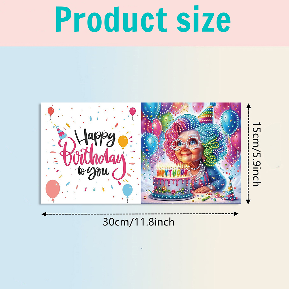 6Pcs DIY Diamond Painting Greeting Card - Birthday Surprise