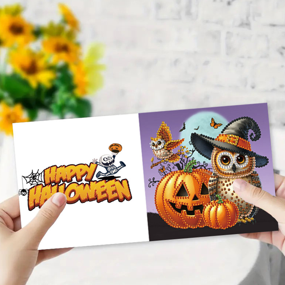 6Pcs DIY Diamond Painting Greeting Card - Halloween Cat