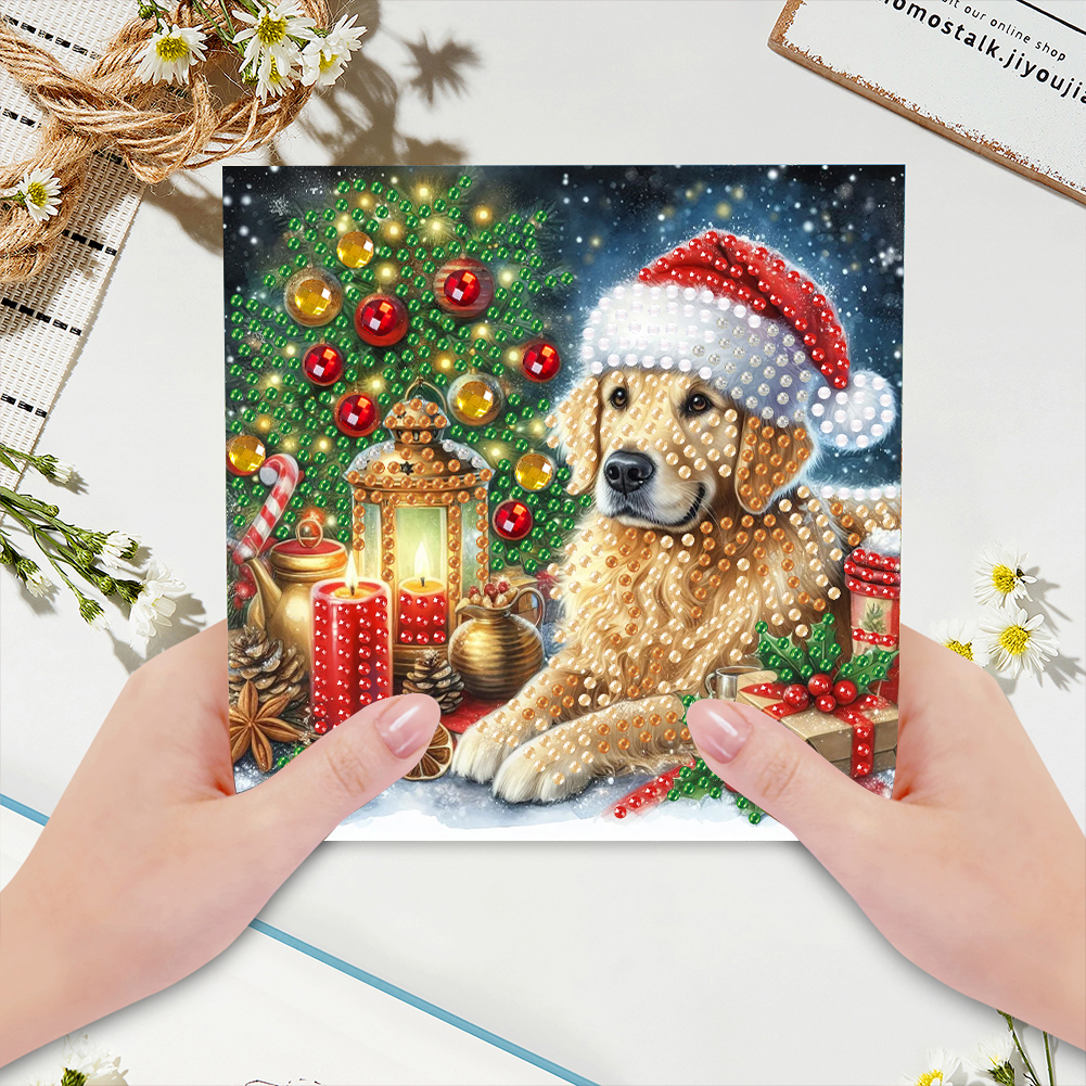 6Pcs DIY Diamond Painting Greeting Card - Christmas Animalss