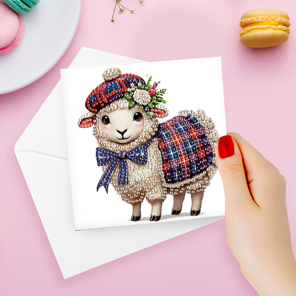 6Pcs DIY Diamond Painting Greeting Card - Sheep