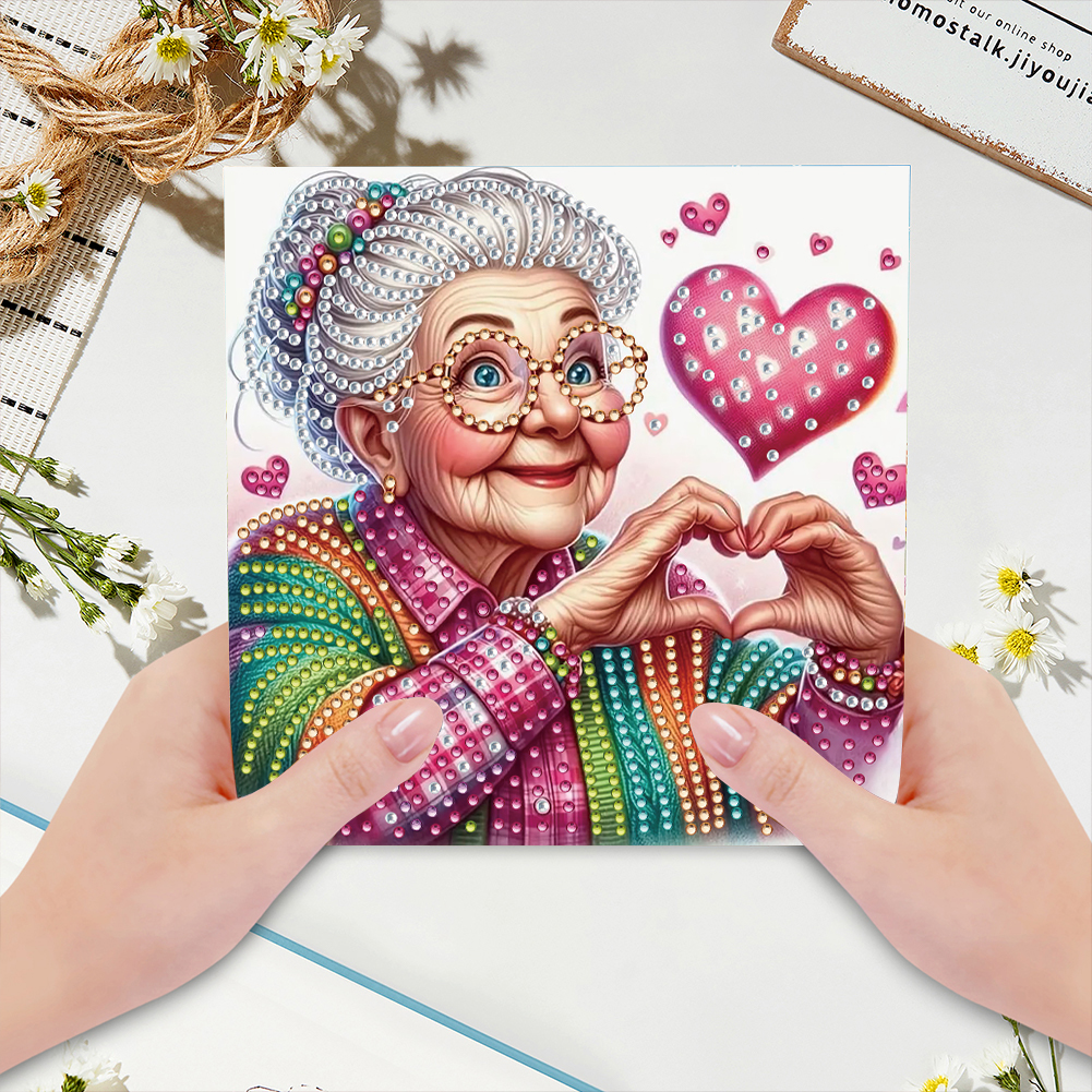 6Pcs DIY Diamond Painting Greeting Card - Love You
