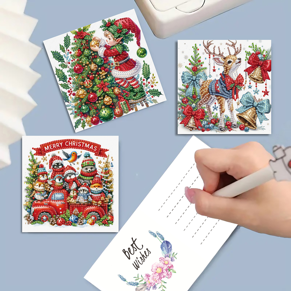 6Pcs DIY Diamond Painting Greeting Card - Christmas