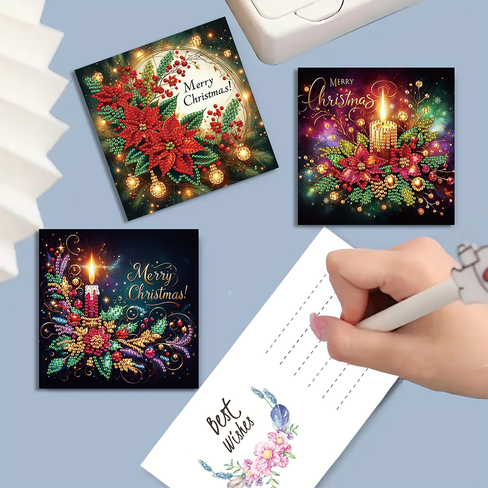 6Pcs DIY Diamond Painting Greeting Card - Christmas