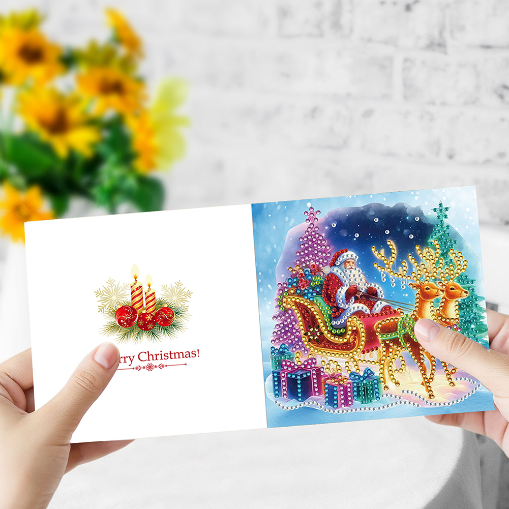 6Pcs DIY Diamond Painting Greeting Card - Xmas Santa Claus