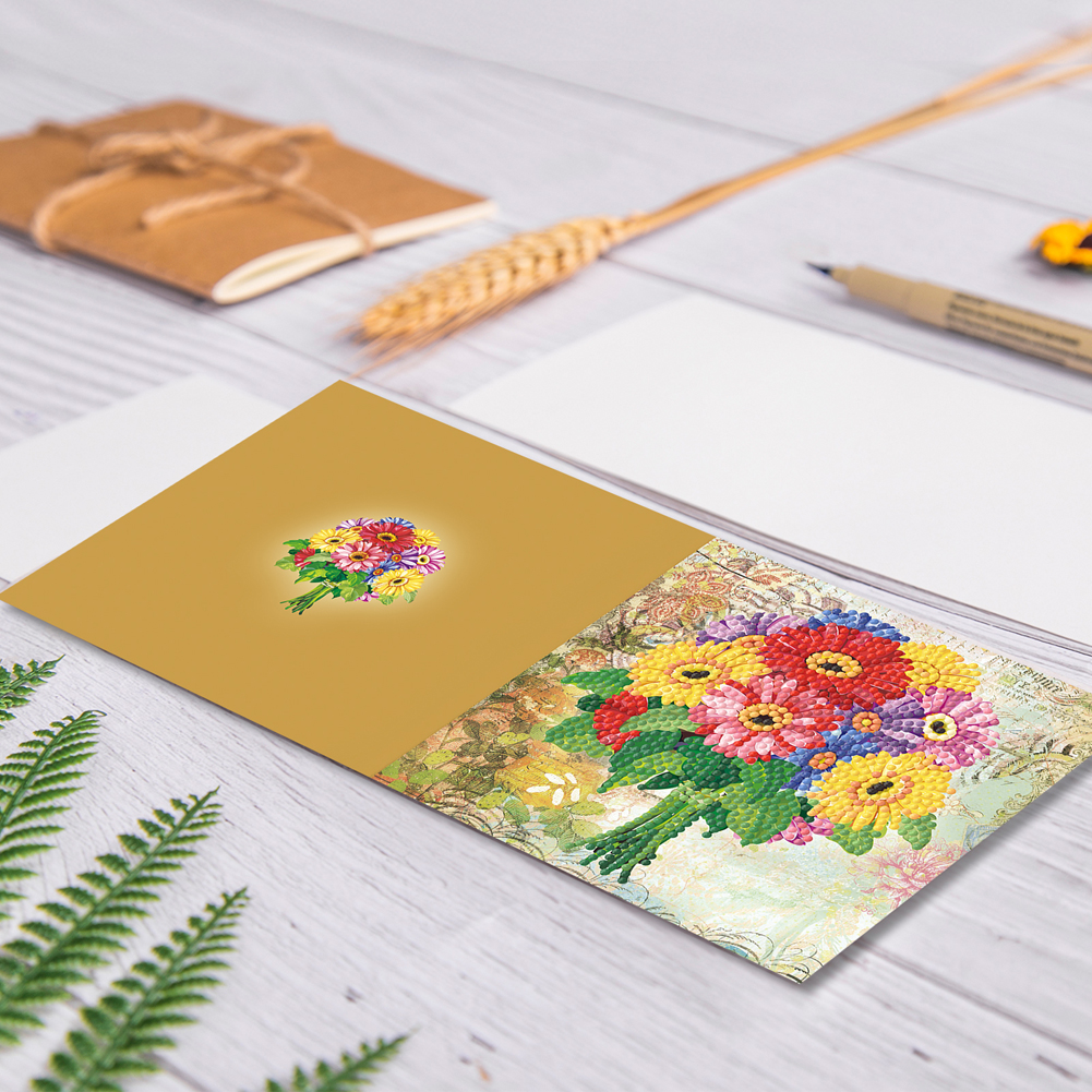 16pcs DIY Diamond Painting Greeting Card - Flower