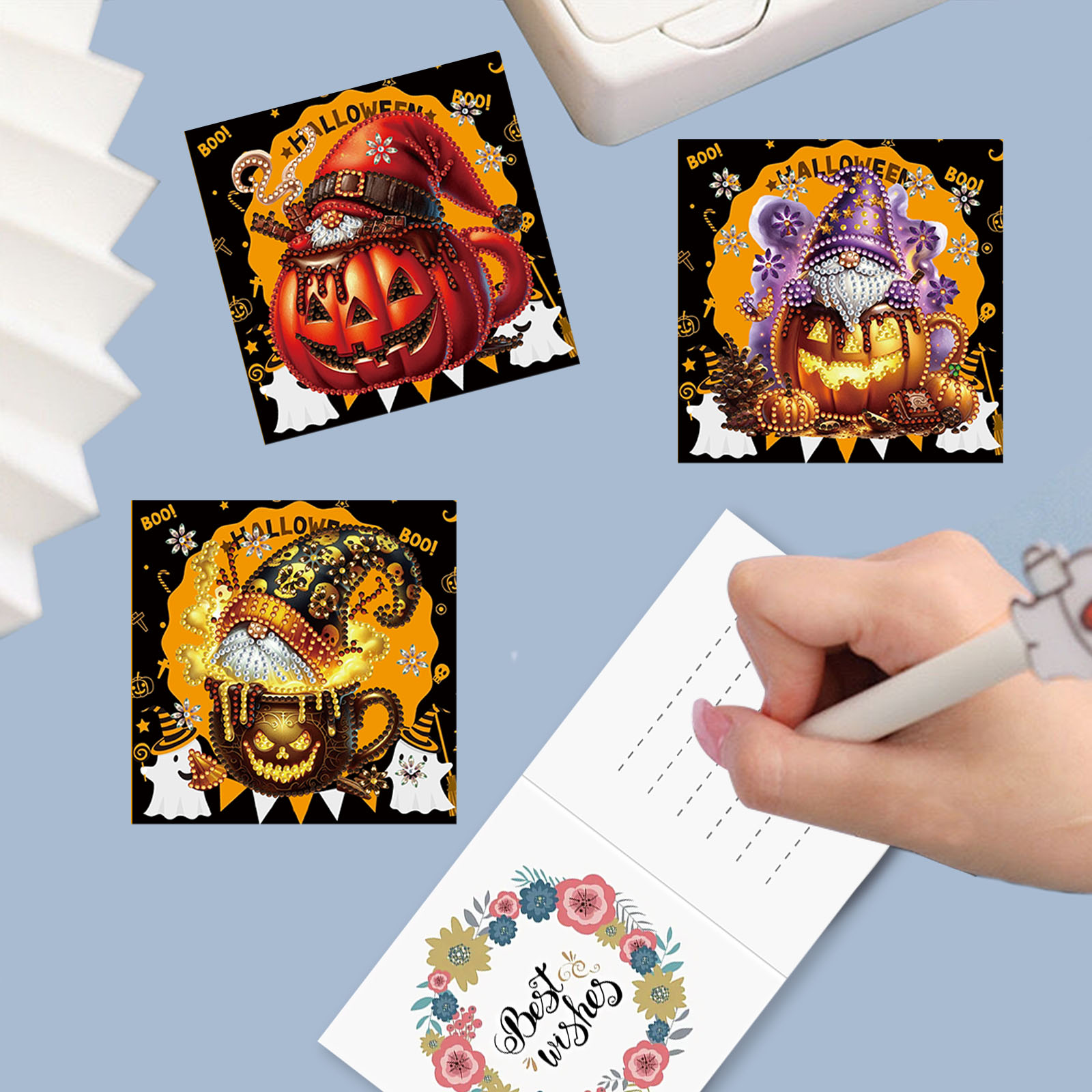6pcs DIY Diamond Painting Greeting Card - Halloween