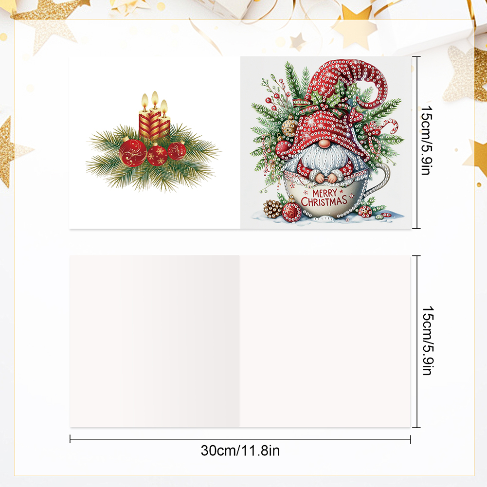 6Pcs DIY Diamond Painting Greeting Card - Christmas Gnome