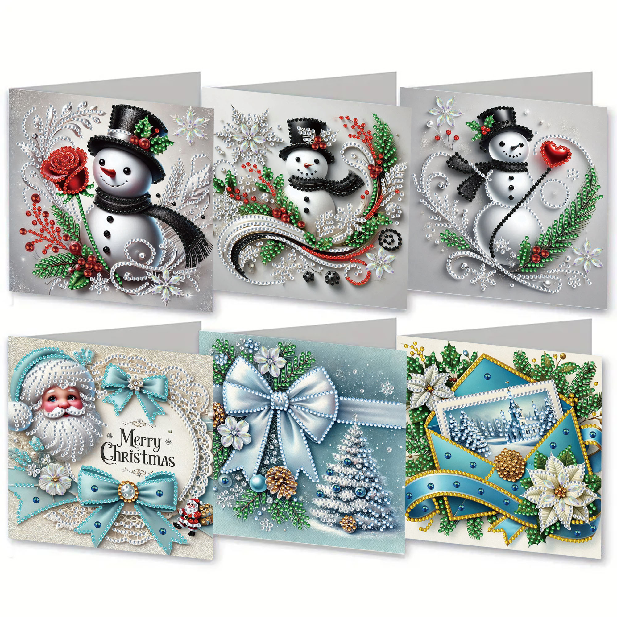 6Pcs DIY Diamond Painting Greeting Card - Christmas