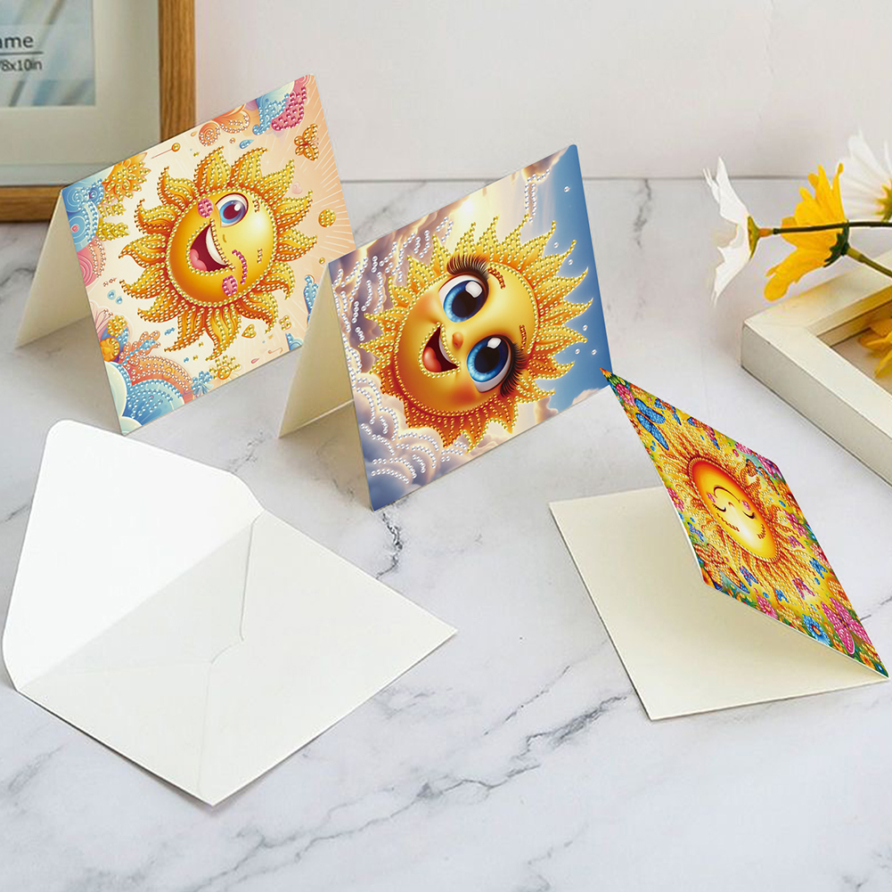 6Pcs DIY Diamond Painting Greeting Card - Sun Family