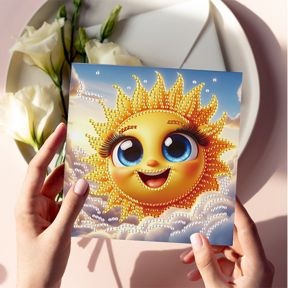 6Pcs DIY Diamond Painting Greeting Card - Sun Family