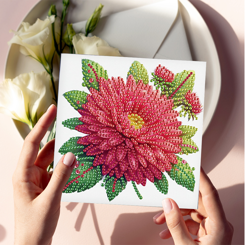6Pcs DIY Diamond Painting Greeting Card - Bouquet Family