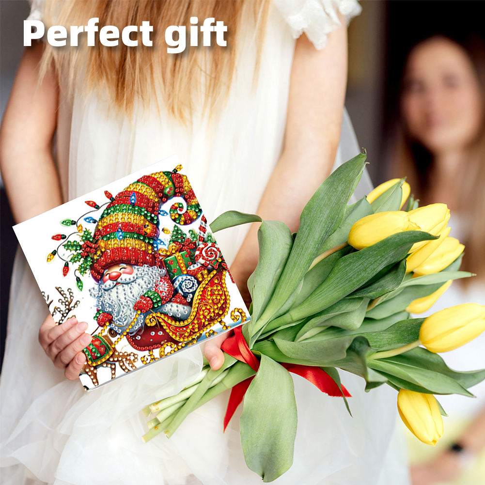 6Pcs DIY Diamond Painting Greeting Card - Xmas Gnome
