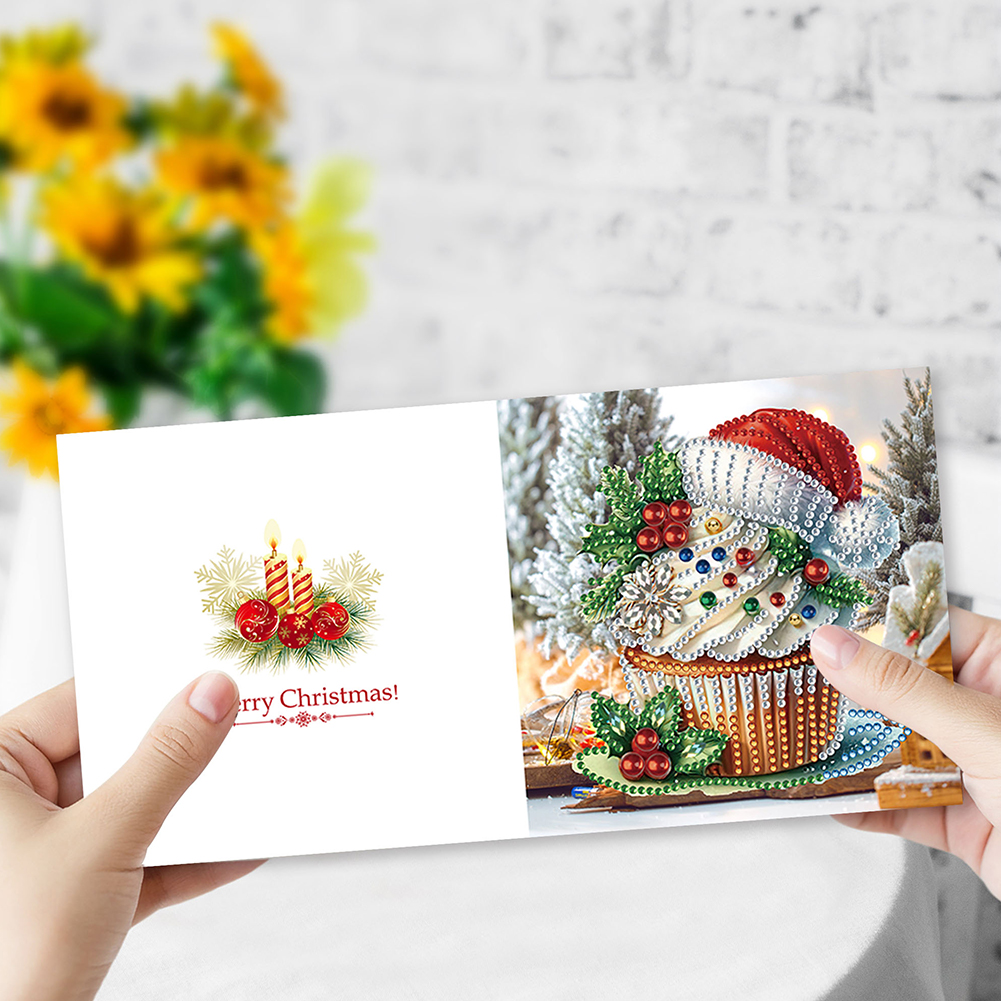 6pcs DIY Diamond Painting Greeting Card - Christmas Dessert