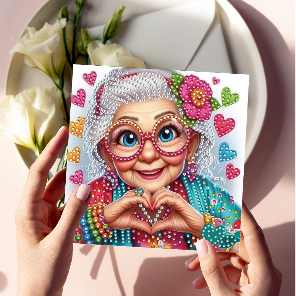6Pcs DIY Diamond Painting Greeting Card - Love You